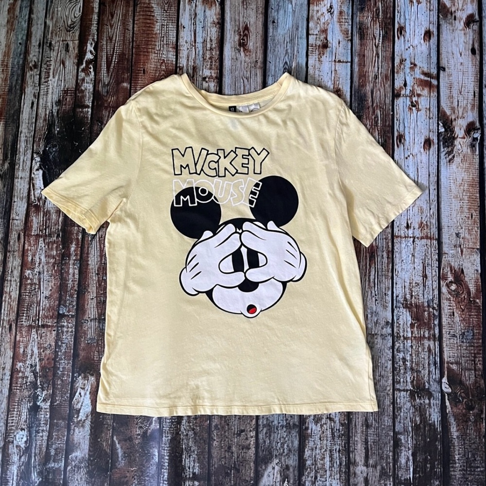 H&M Yellow Graphic Disney Mickey Mouse Tee